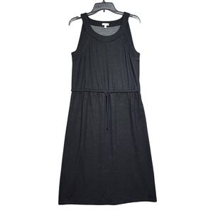 T by Talbots Womens Black Sleeveless Drawstring Waist Casual Dress Size Small